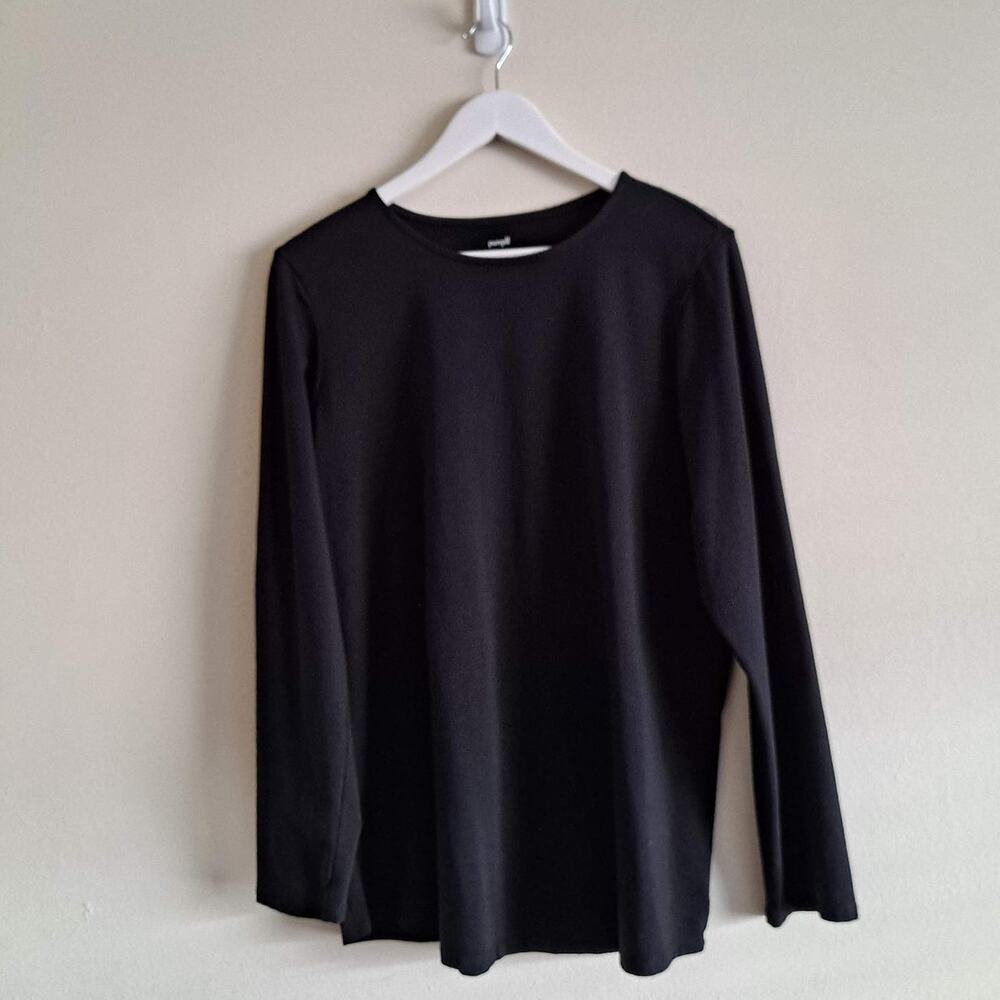 PureJill Womens Black Long Sleeve Crewneck Tee  T-Shirt Top Essential- Size XL - Picture 11 of 11